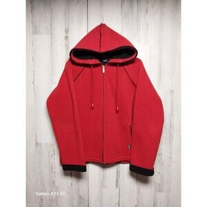 Straight Down Women's Large Red Fleece Full Zip Hoodie